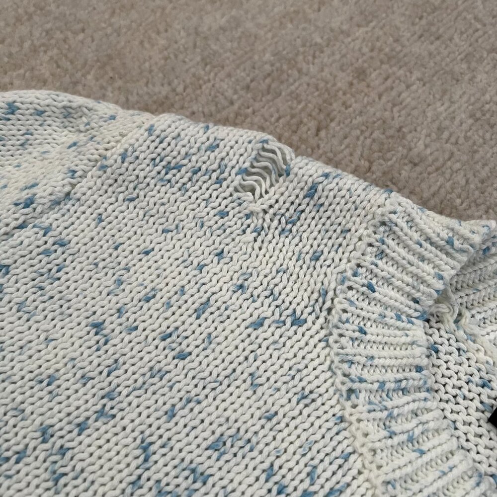 NWT French Connection Nevanna Scallop Hem Cotton Crewneck Sweater M - Picture 9 of 11